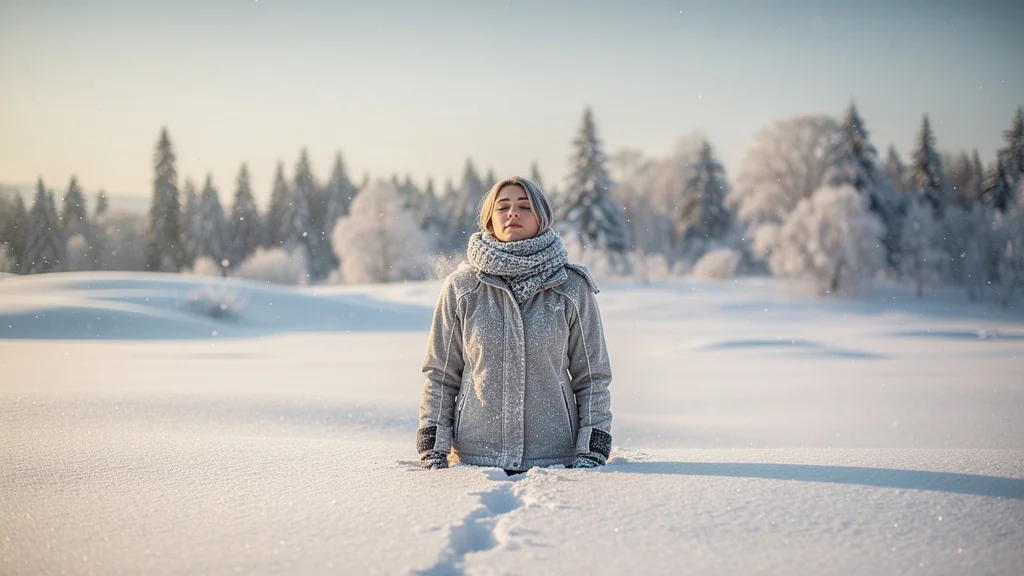 Silence en pleine neige révélant l'influence du mental sur la concentration en hiver