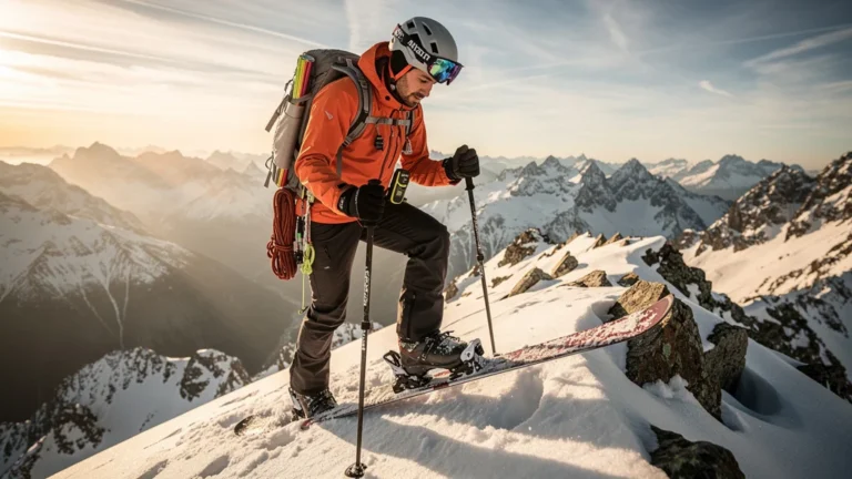 Ski de randonnée avec peaux mohair et mixtes sur montagne alpine après 3 hivers d’expérience